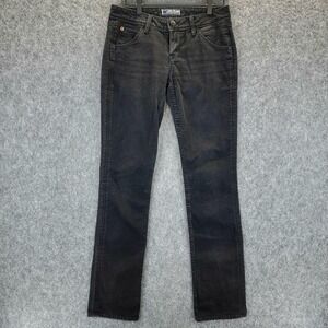 Hudson Jeans Womens 28 Black Signature Straight USA Flap Pockets Mid-Rise